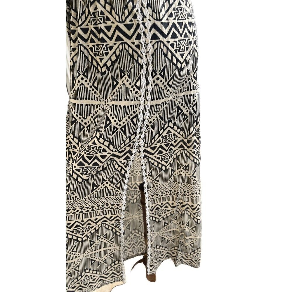Thml Cynthia Embroidered Side Slit Belt Printed Maxi Dress - Picture 12 of 13